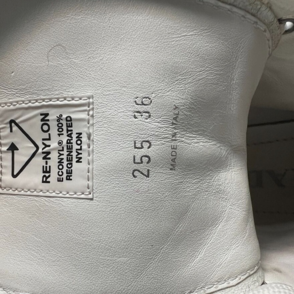 PRADA Monolith leather and Re-Nylon white boots with pouch IT 36 - Picture 4 of 7